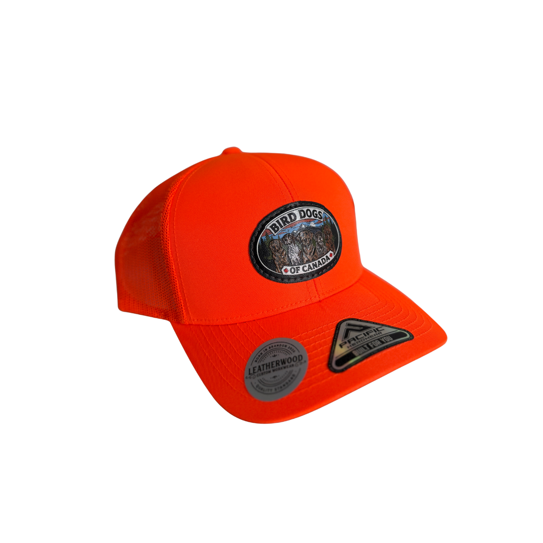 The Field Patch Hat – Hunter Hi-Vis Leather Edition